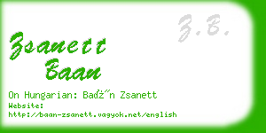 zsanett baan business card